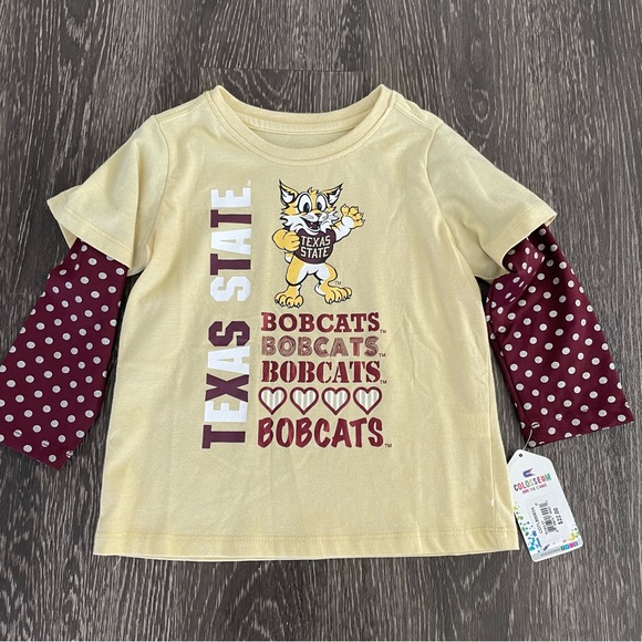 New Texas State Bobcats Girls Long Sleeve Top Size 3T - Picture 2 of 9